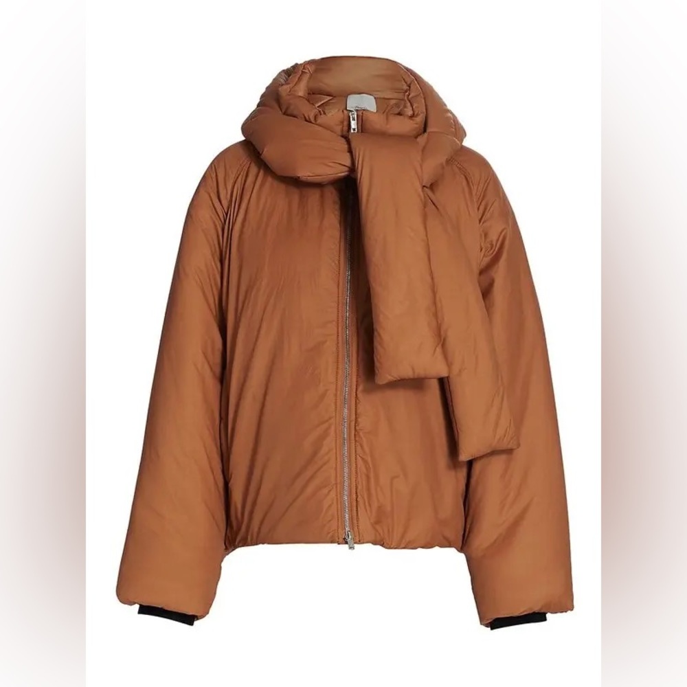 PHILLIP LIM Tie-Neck Puffer Jacket - Toffee